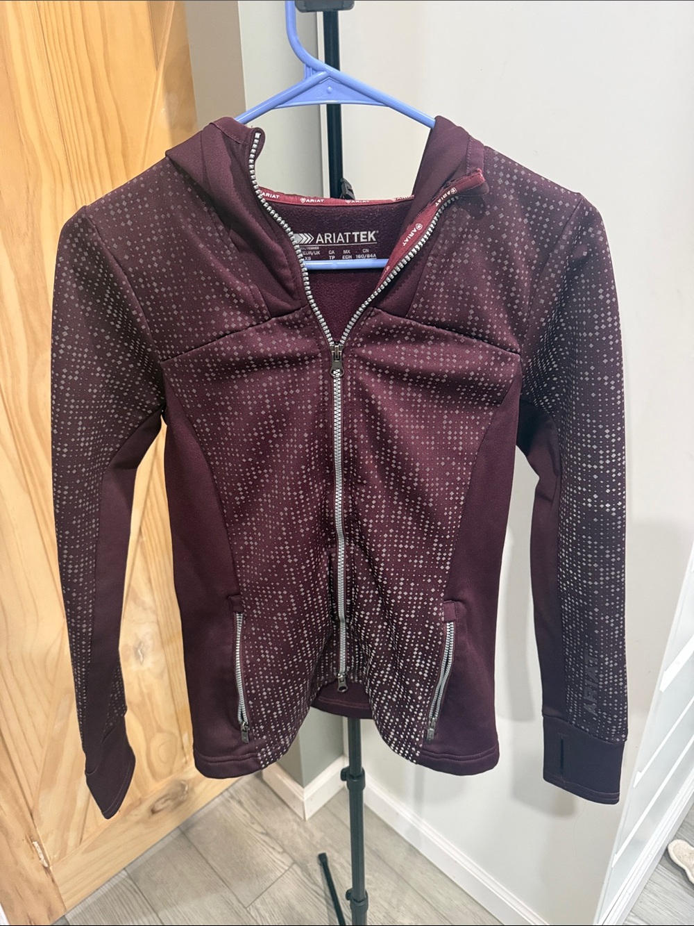 Ariat Women's Deep Maroon Zip Hoodie with Reflective Dots